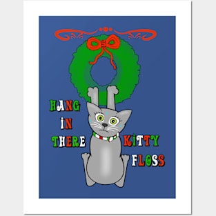 Hang in there, Christmas Kitty Posters and Art